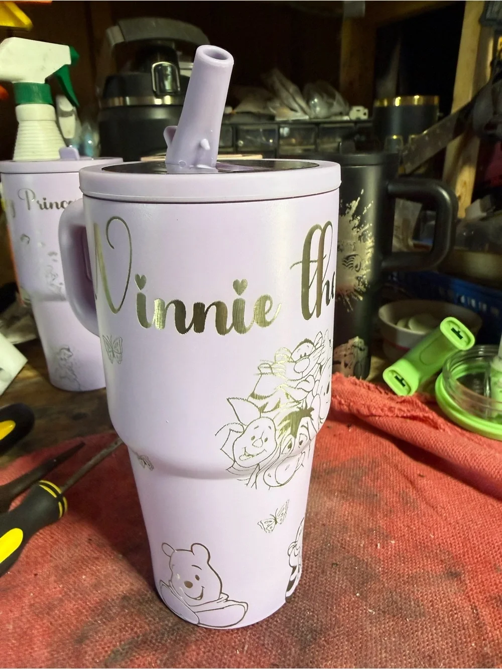 Lavender Insulated Travel Tumbler with Straw